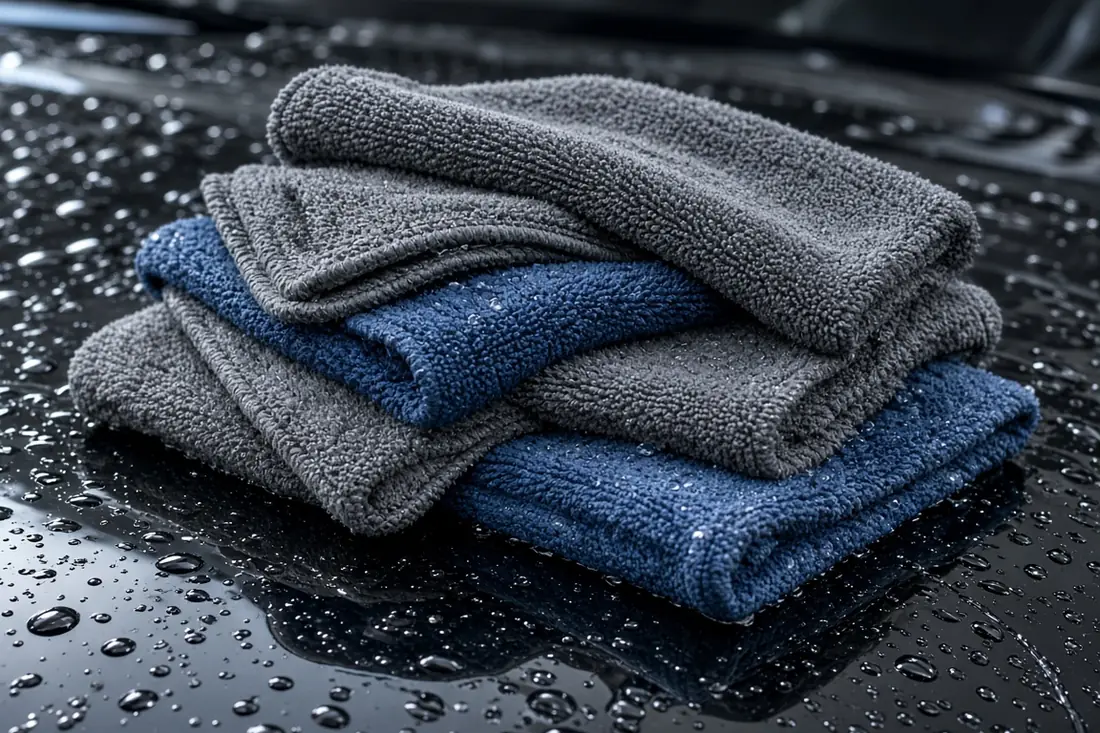 Plush drying towels on wet paint